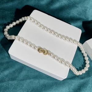 Nouveau collier de perles d'eau douce naturelles pour femmes, 9-10mm, Plus collier à boucle en <span class=keywords><strong>or</strong></span> véritable 18k, <span class=keywords><strong>prix</strong></span> de gros d'usine - Product Image 2