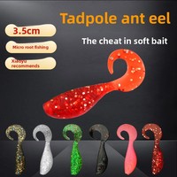Appât artificiel souple bionique en PVC de 0,75 g, 35 mm, à queue de têtard et queue bouclée, pour la pêche au bar en eau salée sans hameçons