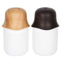 Humidificateur d'air portable électrique à ultrasons motif grain de bois Octopus, diffuseur d'huiles essentielles, veilleuse LED 7 couleurs, 230 ml, USB, pour extérieur
