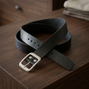 BS INTERNATIONAL Customizable Designs Durable Black Real Animal Hide Genuine Leather Steel Eco Friendly Waterproof <b>Vintage</b> <b>Belt</b> - Product Image 2