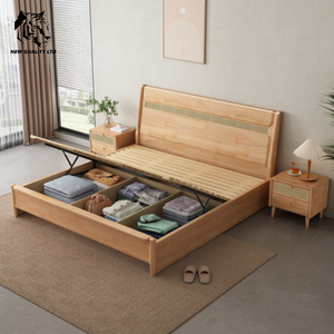 <b>china</b> wholesale well priced customize large stock ship immediately storage <b>bed</b> new fashion bedroom furniture wood full size <b>bed</b> - Product Image 2