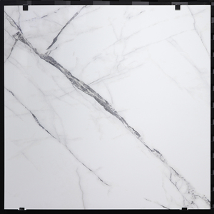 Piastrelle per pavimenti in gres porcellanato effetto marmo carrara super bianco lucido smaltato 60x60 cm - Product Image 2