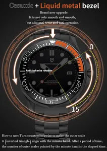 Montres mécaniques pour hommes PAGANI DESIGN 1667 <span class=keywords><strong>Commander</strong></span> <span class=keywords><strong>007</strong></span>, montres automatiques de luxe de marque haut de gamme 2026, montre de sport étanche 100 m, Relogio - Product Image 4