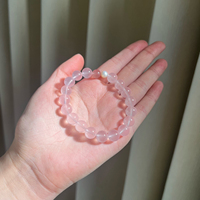 Bracelet DIY fait main en cristal naturel brut et cristal de fraise, luxe léger et de niche