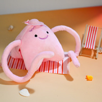 Peluche animale rose à l'aspect adorable, facile à nettoyer et à ranger, vente en gros pour la peluche animale rose et dodue