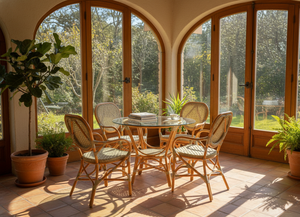 Moderno y Elegante Juego de Comedor de Mimbre/Ratán Estilo Jamaicano para el Hogar, Apartamento, Villa y Espacios de Hotel, Procedente de Indonesia - Product Image 3