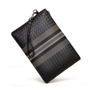 Pochette tessute da uomo d'affari di lusso borse a mano in pelle PU di <span class=keywords><strong>grandi</strong></span> <span class=keywords><strong>dimensioni</strong></span> <span class=keywords><strong>portafogli</strong></span> <span class=keywords><strong>grandi</strong></span> con cinturino da polso da uomo - Product Image 4