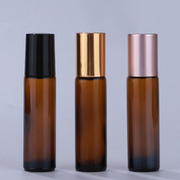 Petit rouleau de poche de 10ml d'huile essentielle de couleur personnalisée bouteille en verre de parfum à rouler sur pour le testeur d'échantillons de voyage et cosmétiques