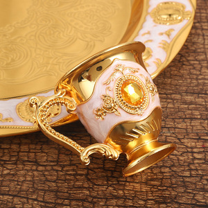 Rượu Vang đặt khay flaon rượu vang thủy tinh ba mảnh thiết lập Kim loại rượu vang Divider xách tay xử lý cổ điển dập nổi tinh tế đồ dùng nhà bếp - Product Image 4