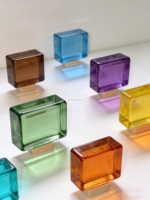 Briques de verre solides et creuses 50*100*200mm Multicolores Teintées Teintées Blocs de verre à fusion à chaud pour la décoration de la maison Cuisine Salon