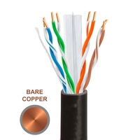Câble Ethernet LAN extérieur CAT6 à conducteurs solides G652D Fibre UTP FTP SFTP, vente en gros d'usine, 4 paires, CCTV POE, étanche, cuivre/CCA