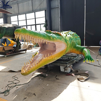 Modèle de crocodile animatronique demi-corps, bras détachables, mouvement de la bouche, décoration animatronique pour parcs d'attractions et zoos