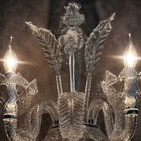 Applique murale en verre cristal à 5 lumières, douille E14, 110V 220V, lampe murale en métal et verre pour villa et chambre à coucher