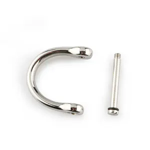 स्टेनलेस स्टील डी प्रकार शुद्ध टाइटेनियम मिश्र धातु बटन गाड़ी की चाबी की अंगूठी फांसी हार्स खुर बटन कुंजी अंगूठी श्रृंखला