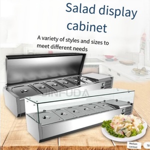 Barra de Ensaladas Refrigerada Comercial de Acero Inoxidable para Mostrador 9GN Pans - Product Image 3