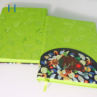 Carnet en PU à couverture rigide avec imprimé fruits et légumes, logo personnalisé, motif alimentaire coloré, pour l'écriture quotidienne