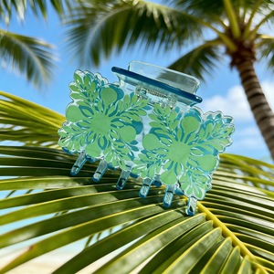 BELLE WORLD Pinzas para el Cabello con Diseño de Flores Hawaianas, Color y Patrón Personalizados, Diseño <span class=keywords><strong>Ume</strong></span>, Pinzas para el Cabello de Verano para Mujer - Product Image 6