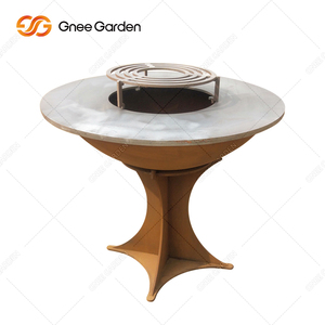 Grande taille robuste extérieur arrière-cour jardin bois charbon de bois cuisson fumeur foyer barbecue gril - Product Image 5