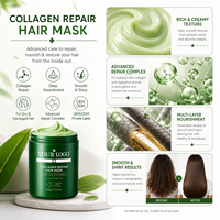 Crème réparatrice pour cheveux au collagène biologique, cheveux abîmés, hydratante, nourrissante, réparation des dommages, soin capillaire professionnel