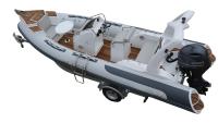 Bateau de pêche sportif électrique HAOHAI RIB580 certifié CE, en fibre de verre et Hypalon, moteur hors-bord stable, bateau rigide de 19 pieds