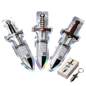 ถุงไดคัททรงพิเศษ 3.5 7 แพ็ค ป้องกันกลิ่น ความหนาแน่นสูง รูปทรงพิเศษ โฮโลแกรม UV สำหรับกัมมี่ 3.5 ฟลาวเวอร์ - Product Image 1