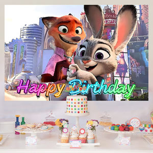 एनीमे ज़ोटोपिया 2 जुडोली और निक पृष्ठभूमि बैनर पार्टी बच्चों के लिए दीवार स्टिकर पृष्ठभूमि पोस्टर की आपूर्ति करता है - Product Image 3