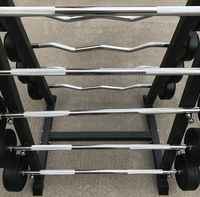Ensemble de barres d'haltères en acier massif recouvert de caoutchouc, prix d'usine, barres fixes pour curls, 20 lb, 110 lb