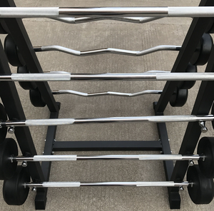 फैक्टरी मूल्य रबर लेपित ठोस स्टील बारबेल सेट फिक्स्ड कर्ल बार 20lb 110lb 110lb - Product Image 5