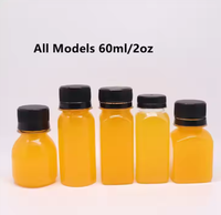 Bouteilles carrées PET avec bouchon à vis lisse français 60ml 120ml 250ml 350ml 500ml 1000ml tailles pour les entreprises de jus