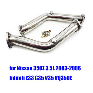 Usine directe 1 paire de tuyaux d'essai d'échappement, échappement en acier inoxydable pour Nissan 350Z 3.5L 2003-2006 <span class=keywords><strong>Infiniti</strong></span> Z33 <span class=keywords><strong>G35</strong></span> <span class=keywords><strong>V35</strong></span> VQ35DE - Product Image 2