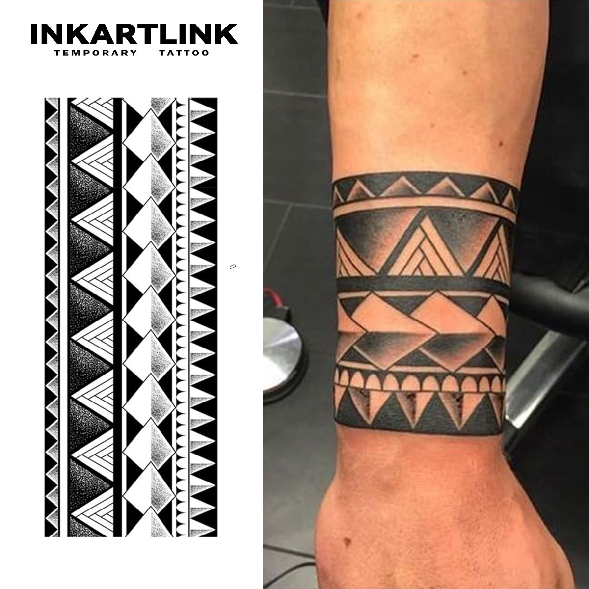 INKARTLINK Tattoo Sticker For Body Paper Tattoo Sticker Tribal Band Totem Waterproof Eco-friendly Long Lasting 15 Days Bulk