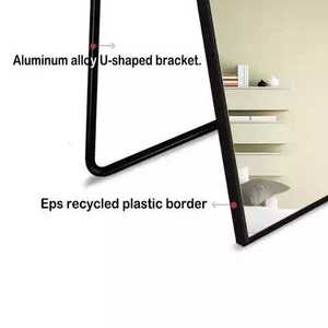Custom Wholesale LONGWEI Big <strong>Gold</strong> Black Aluminium Alloy Framed Full Length Long Oversize <strong>Rectangular</strong> Modern Stylish <strong>Mirror</strong> - Product Image 6