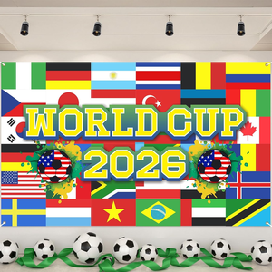 Fondo Decorativo con Banderas Nacionales de Varios Países para el Torneo de Fútbol 2026, para Fanáticos <span class=keywords><strong>del</strong></span> Fútbol - Product Image 1