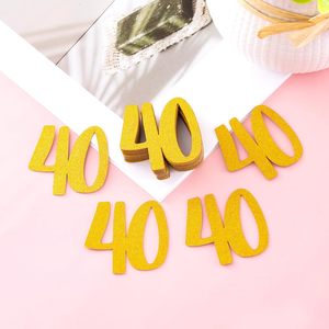 Coriandoli Dorati per 40° Compleanno - Decorazioni da Tavolo per Festa di Compleanno, Coriandoli di Carta per 40° Anniversario - Product Image 5