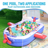 Nouveau bleu avion thème famille gonflable arroseur piscine extérieure Splash enfant piscine à balles avec coup pataugeoire