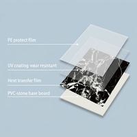 Dalle murale en PVC brillant effet marbre UV, ignifuge, pour décoration intérieure moderne, alternative au marbre pour la décoration murale