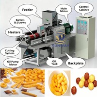 Maquinaria para Plantas de Extrusión de Alimentos de Maíz Inflado, Línea de Equipos para la Extrusión de Snacks de Maíz Inflado