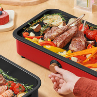 Nouveau four à marmite électrique BBQ en acier au carbone détachable plaque de gril intérieure multifonctionnelle pour usage domestique PTFE pour l'extérieur