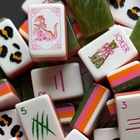 Nouveauté 2026 : Tapis et supports de Mahjong américains en acrylique gravé sur mesure, motif animaux sauvages, cadeaux pour adultes, divertissement