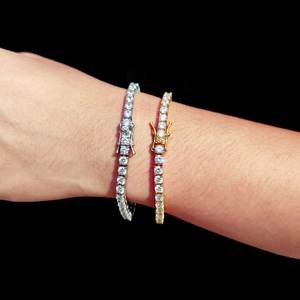Friend Silver 925 Tennis Bracelets with Spring Diamond Rhodium Plated <strong>Argento</strong> <strong>Bracciali</strong> Argent Pulseras De Tenis - Product Image 1