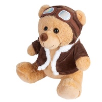 2024 verre personnalisé ours en peluche costume peluche PP coton pilote ours en peluche veste poupée douce