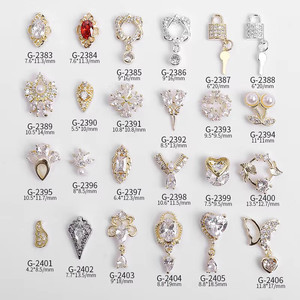 Dijes de uñas de plata cereza mariposa estrella planeta corazón arco corona plata uñas y dijes para uñas Y2K suministros de arte - Product Image 1
