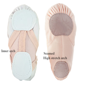 Nuove Scarpette da Ballo Classico in Tela Elasticizzata per Principianti, per Bambine, Rosa, Morbide, <span class=keywords><strong>con</strong></span> Cinturini Elastici Incrociati e Suola Divisa - Product Image 4