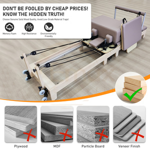 Body Building <span class=keywords><strong>Pilates</strong></span> pieghevole materiale di legno reforming Logo personalizzato <span class=keywords><strong>Pilates</strong></span> uso domestico - Product Image 6