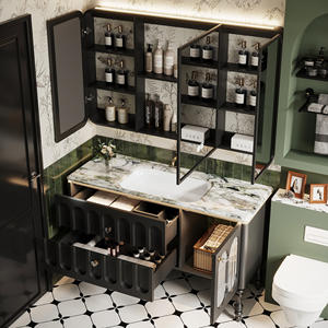 Mueble de Baño, Mueble de Baño Retro de Lujo con Lavabo Individual, Mueble de Baño con Espejo Antivaho Inteligente - Product Image 4