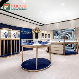 Vitrine de présentation de bijoux en bois avec éclairage LED, vitrine de luxe pour bijoux, étagère de présentation haut de gamme - Product Image 1