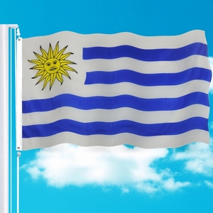 Bandera de Uruguay de Poliéster con Logotipo Personalizado, Impresión en Satén, Bandera Nacional de Uruguay, Diseño de Línea Azul y Blanca, Banderas de 3x5 2x3 - Product Image 3
