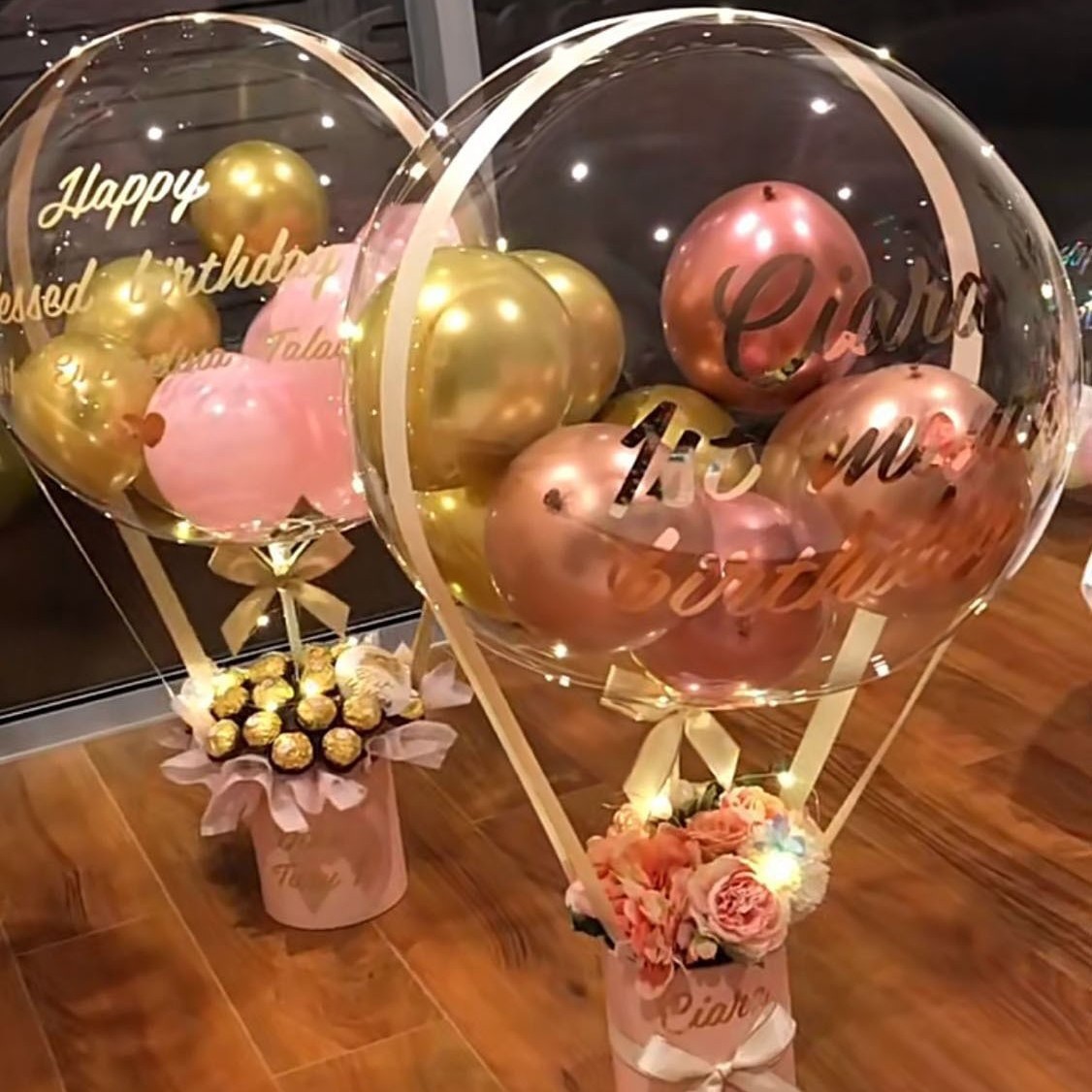 Big black box+Bobo+6pcs small mix color balloons+light+Ribbon