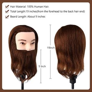 Tête de mannequin homme avec cheveux 100% humains pour la coupe, la coloration, la permanente et la formation professionnelle des coiffeurs - Product Image 2