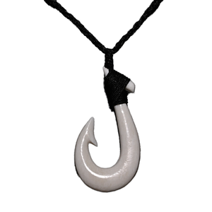 NGX002 joyería hecha a mano para hombres y mujeres Nueva Zelanda maorí Yak hueso pez gancho colgante surf tribus primitivas gargantilla collar regalo - Product Image 1